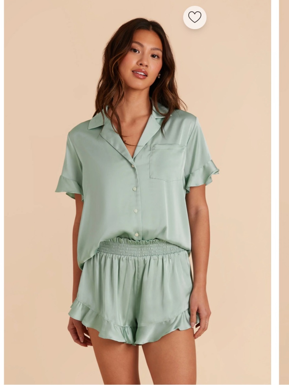Birdy Grey Mint Green Satin Robe with Logo Label